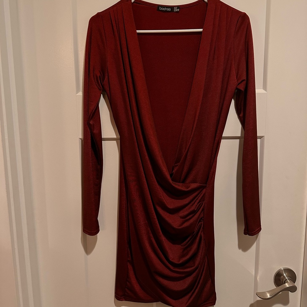 Sexy low cut red dress